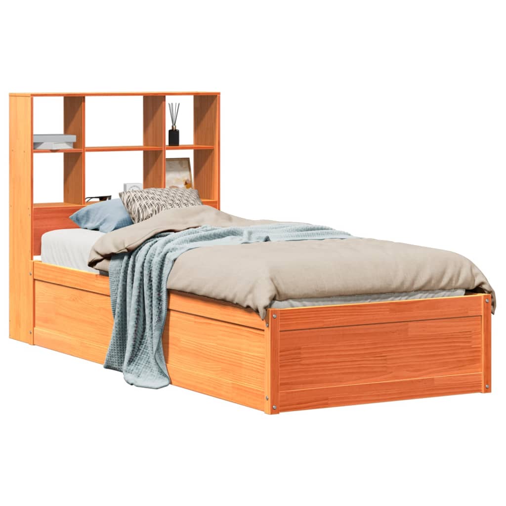 Bed Frame without Mattress Wax Brown 100x200 cm Solid Wood Pine