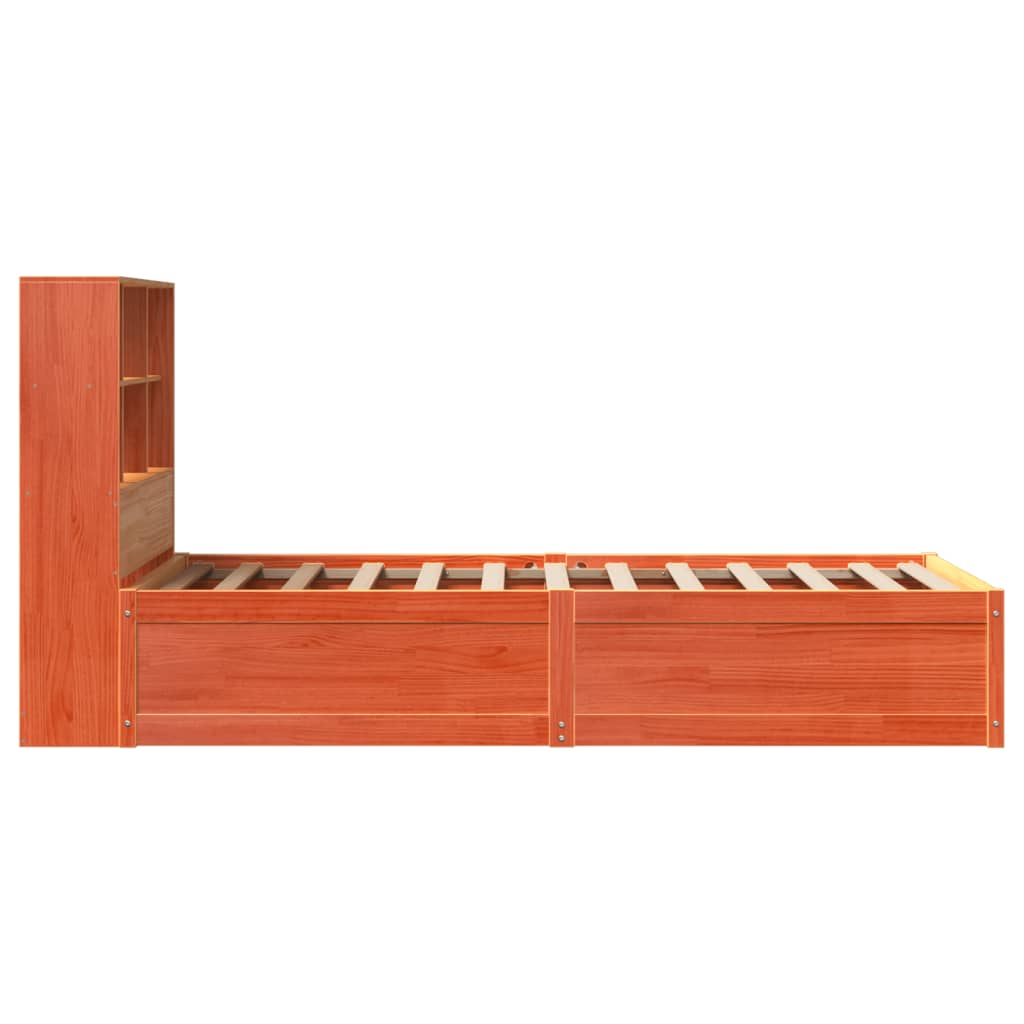 Bed Frame without Mattress Wax Brown 100x200 cm Solid Wood Pine