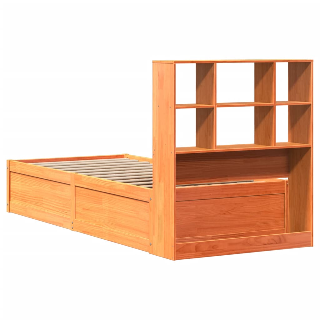 Bed Frame without Mattress Wax Brown 100x200 cm Solid Wood Pine