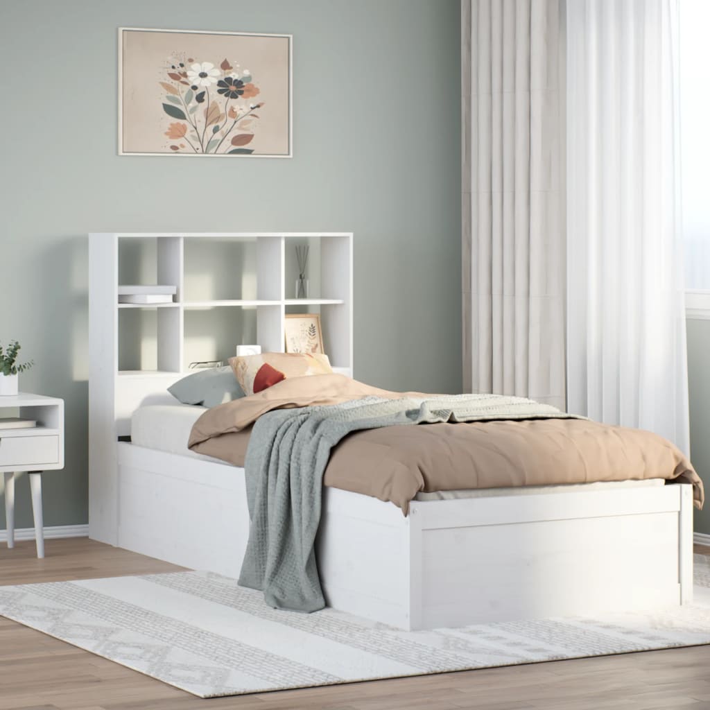 Bed Frame without Mattress White 90x200 cm Solid Wood Pine