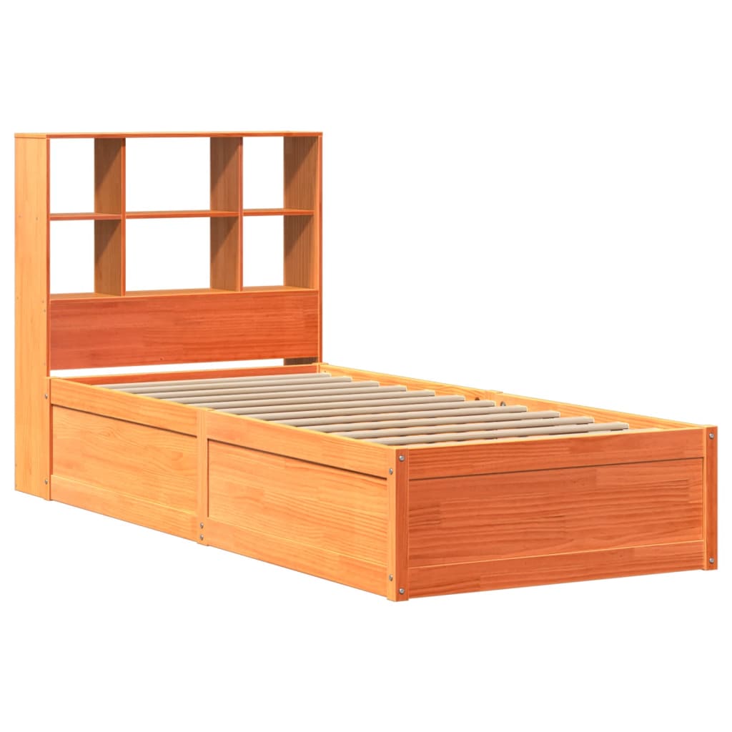 Bed Frame without Mattress Wax Brown 90x200 cm Solid Wood Pine