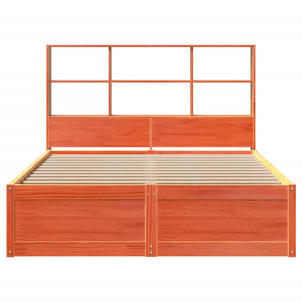 Bed Frame without Mattress Wax Brown 140x190 cm Solid Wood Pine