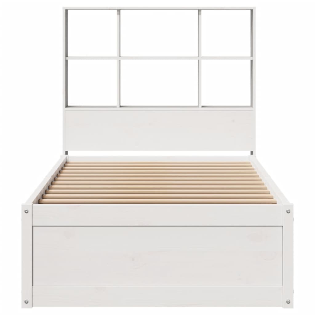 Bed Frame without Mattress White 90x190 cm Single Solid Wood Pine