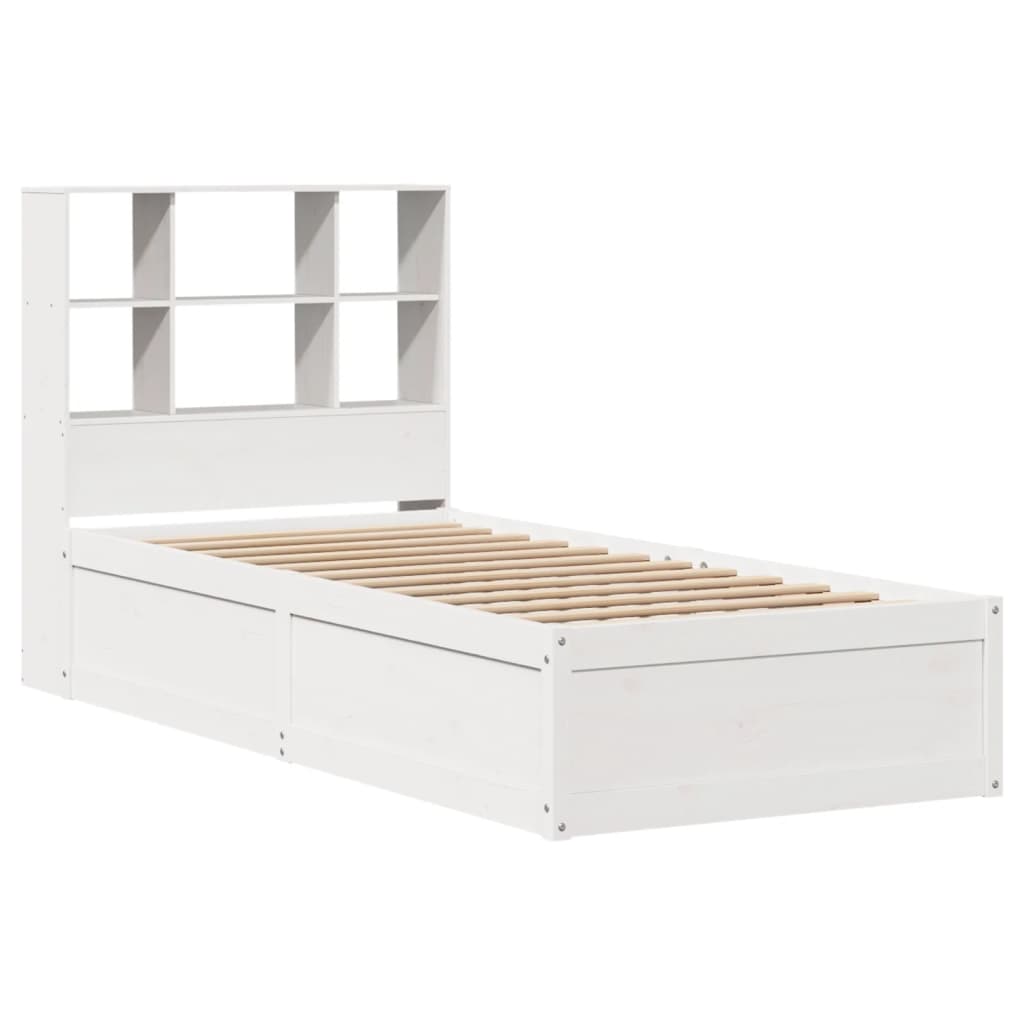 Bed Frame without Mattress White 75x190 cm Small Single Solid Wood Pine