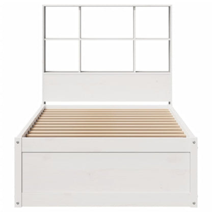 Bed Frame without Mattress White 75x190 cm Small Single Solid Wood Pine