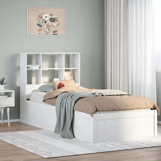 Bed Frame without Mattress White 75x190 cm Small Single Solid Wood Pine