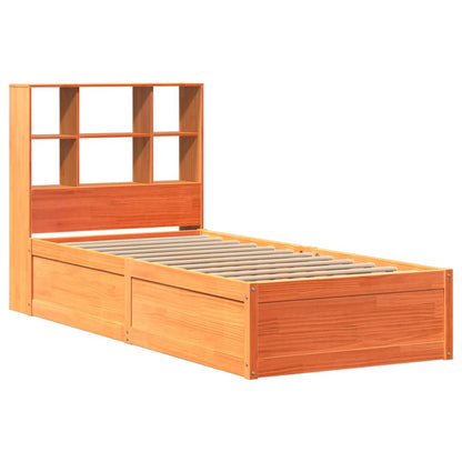 Bed Frame without Mattress Wax Brown 75x190 cm Small Single Solid Wood Pine