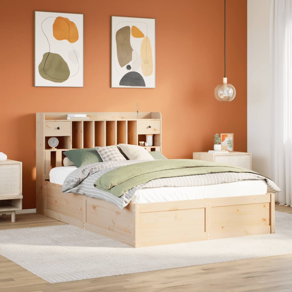 Bed Frame without Mattress 150x200 cm King Size Solid Wood Pine