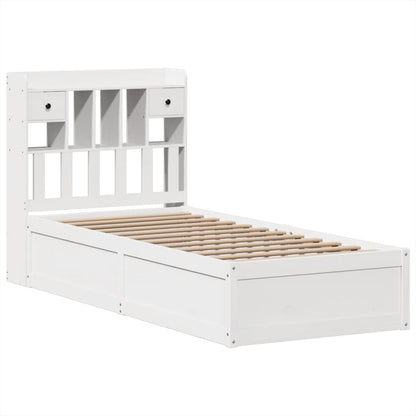 Bed Frame without Mattress White 100x200 cm Solid Wood Pine