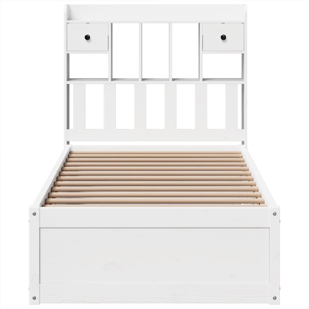 Bed Frame without Mattress White 100x200 cm Solid Wood Pine