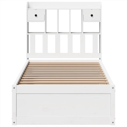 Bed Frame without Mattress White 100x200 cm Solid Wood Pine