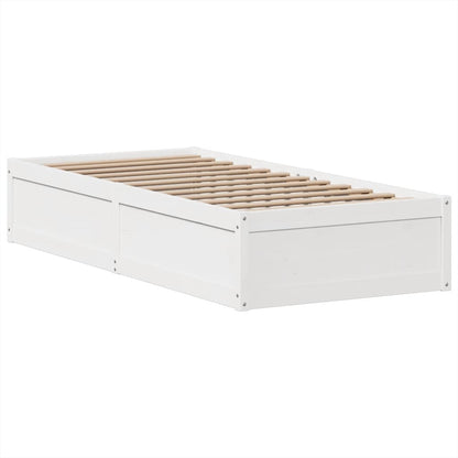 Bed Frame without Mattress White 100x200 cm Solid Wood Pine