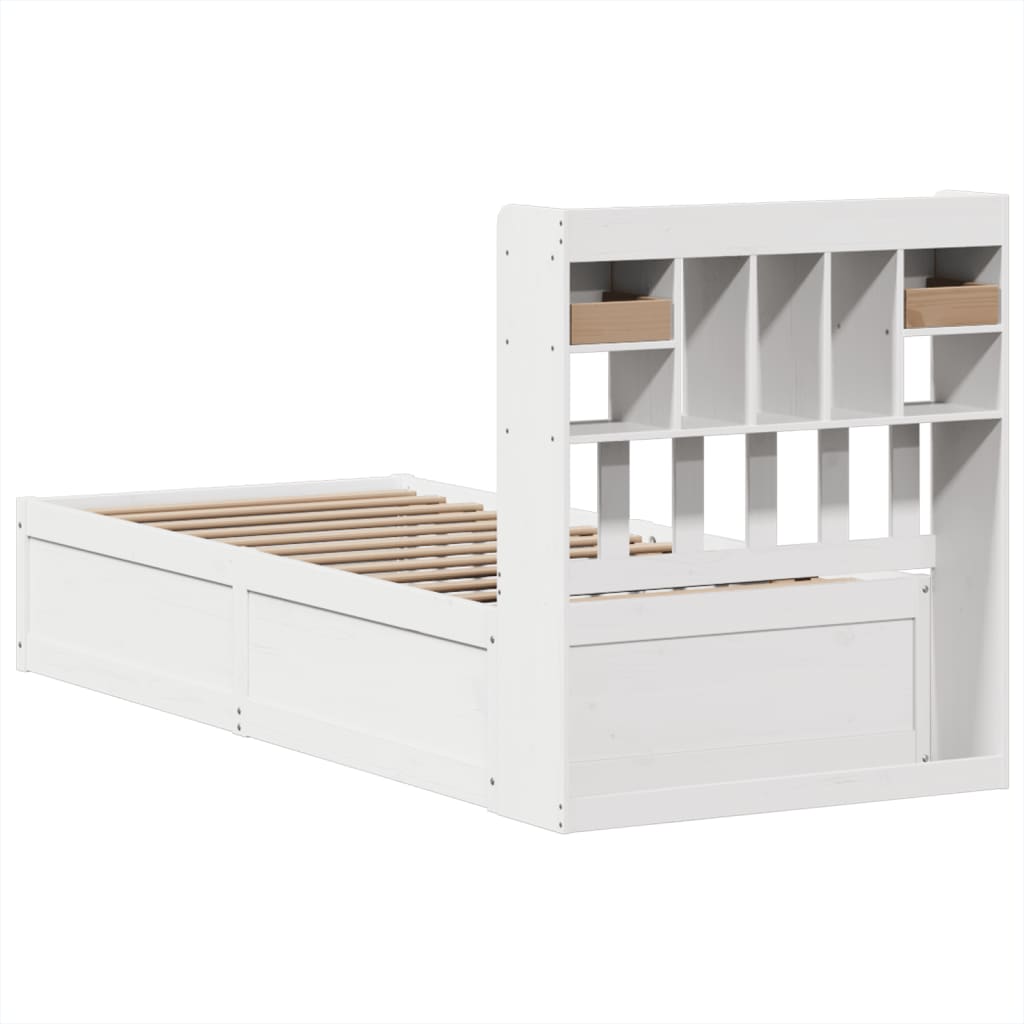 Bed Frame without Mattress White 100x200 cm Solid Wood Pine