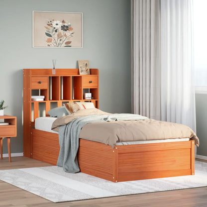 Bed Frame without Mattress Wax Brown 100x200 cm Solid Wood Pine