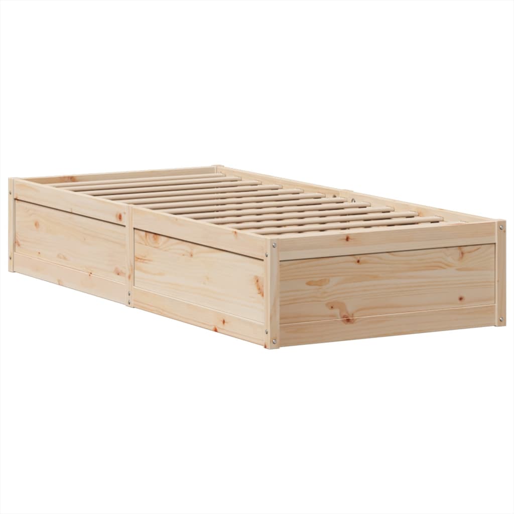 Bed Frame without Mattress 90x200 cm Solid Wood Pine