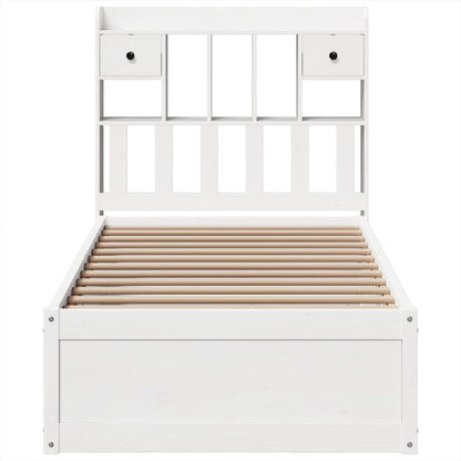 Bed Frame without Mattress White 90x200 cm Solid Wood Pine