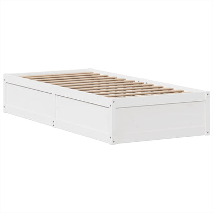 Bed Frame without Mattress White 90x200 cm Solid Wood Pine