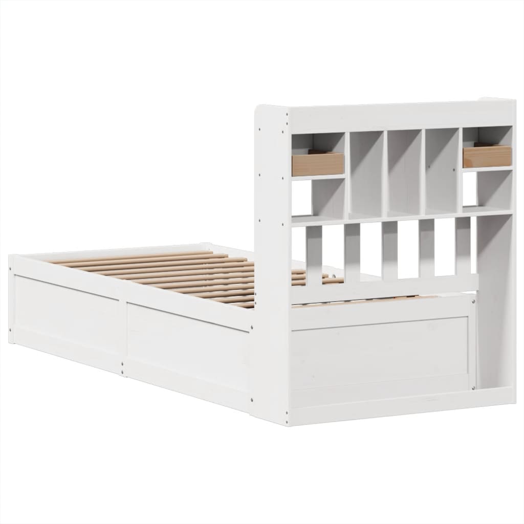 Bed Frame without Mattress White 90x200 cm Solid Wood Pine