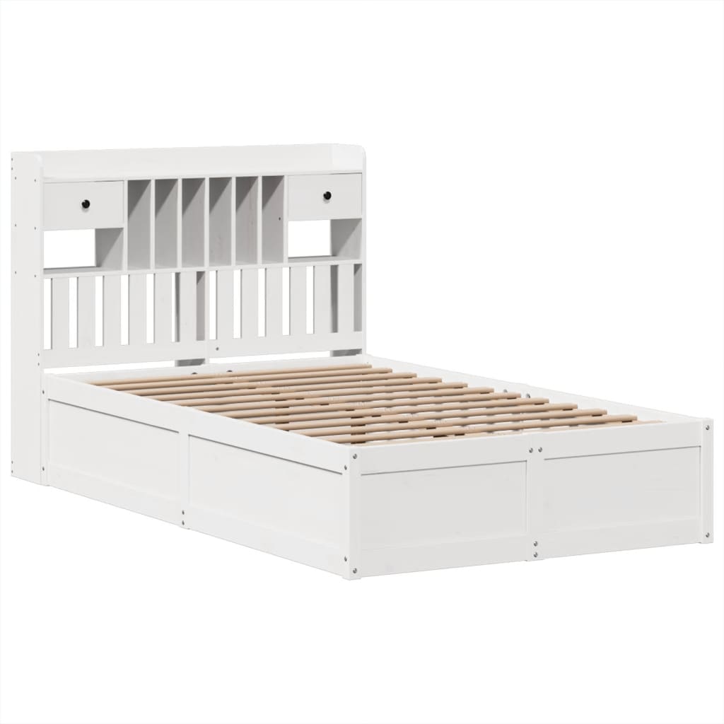 Bed Frame without Mattress White 120x190 cm Small Double Solid Wood Pine