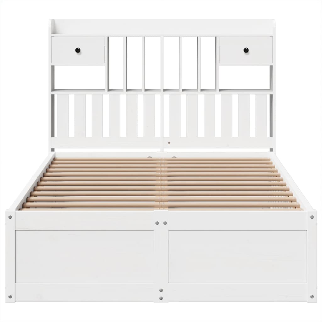 Bed Frame without Mattress White 120x190 cm Small Double Solid Wood Pine