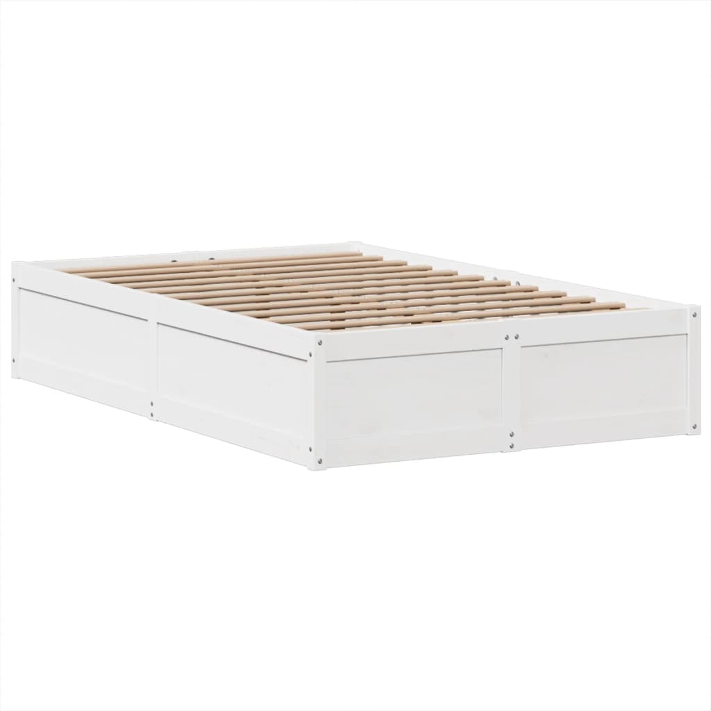 Bed Frame without Mattress White 120x190 cm Small Double Solid Wood Pine