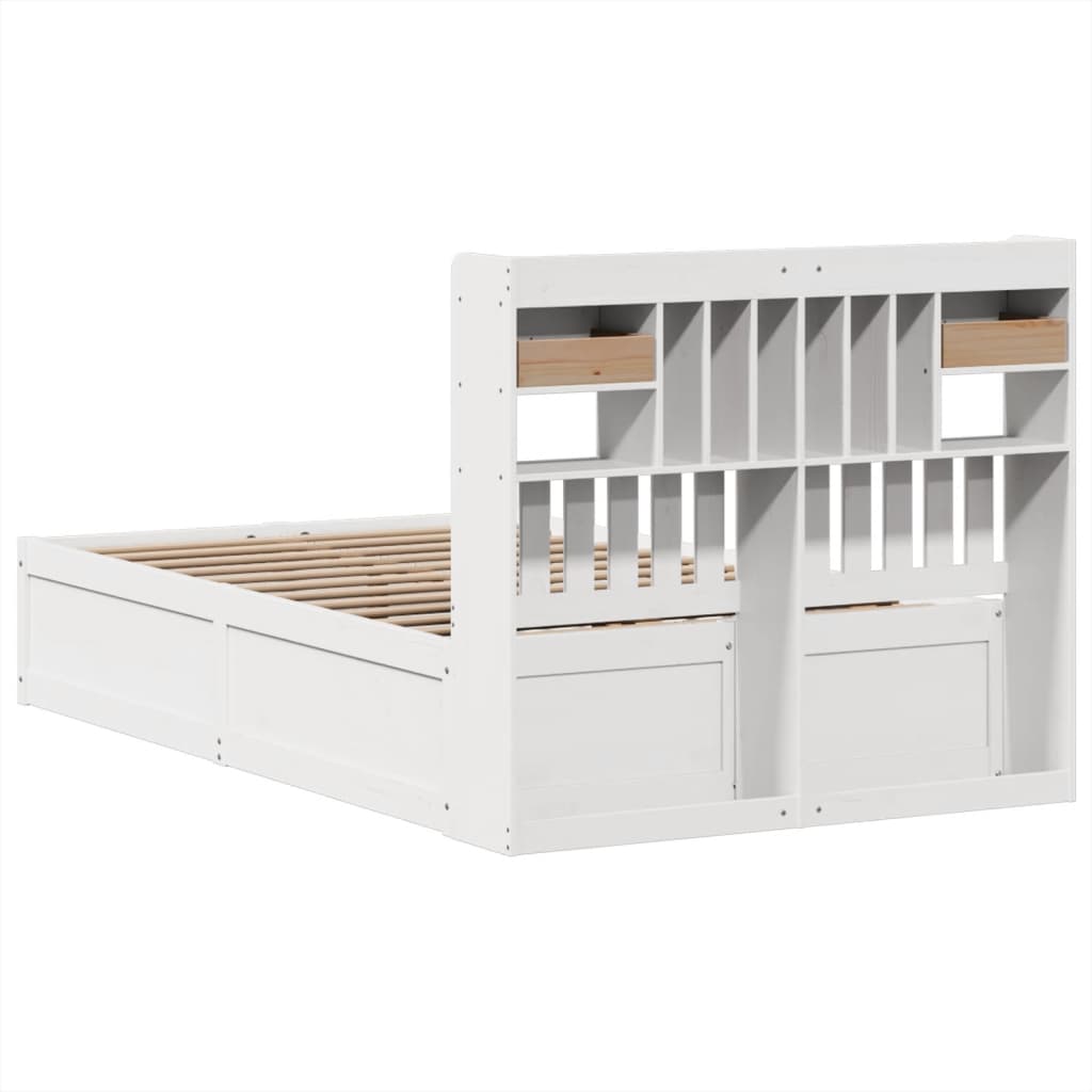 Bed Frame without Mattress White 120x190 cm Small Double Solid Wood Pine