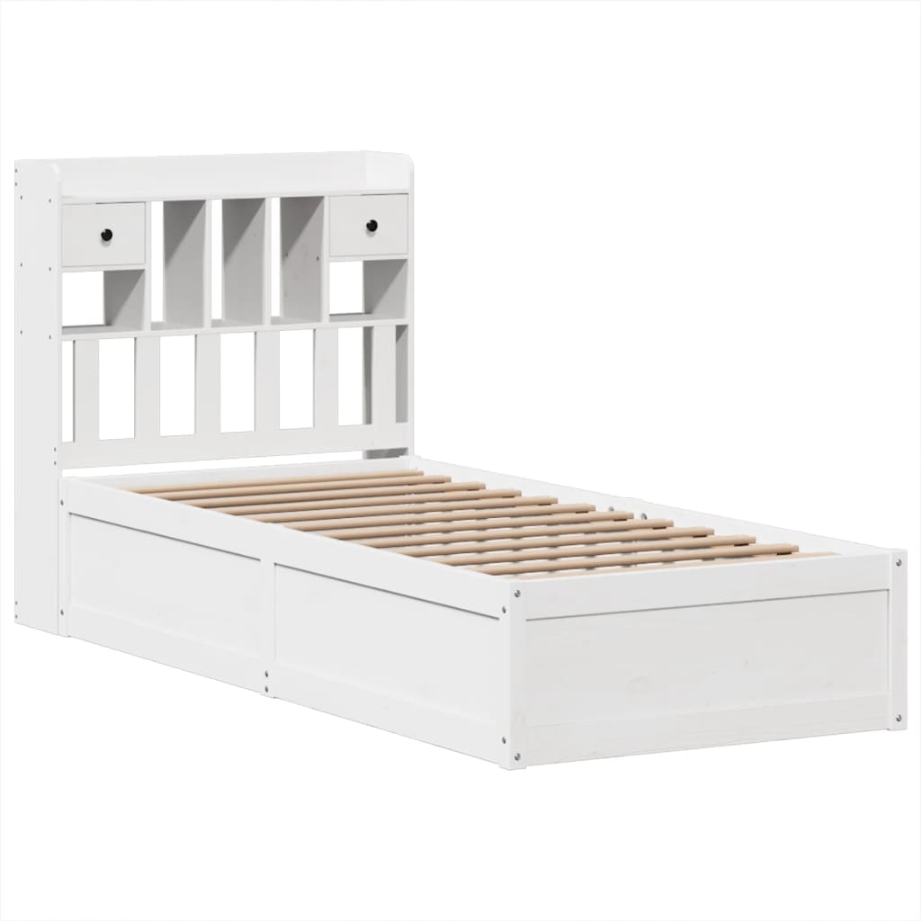 Bed Frame without Mattress White 75x190 cm Small Single Solid Wood Pine