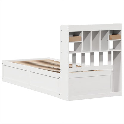 Bed Frame without Mattress White 75x190 cm Small Single Solid Wood Pine