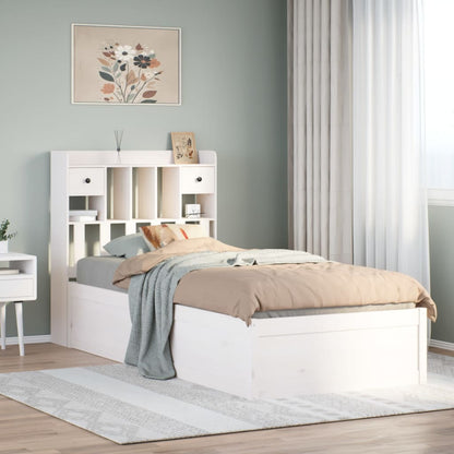 Bed Frame without Mattress White 75x190 cm Small Single Solid Wood Pine