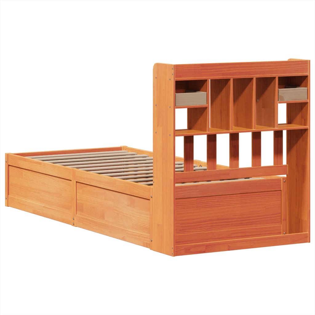 Bed Frame without Mattress Wax Brown 75x190 cm Small Single Solid Wood Pine