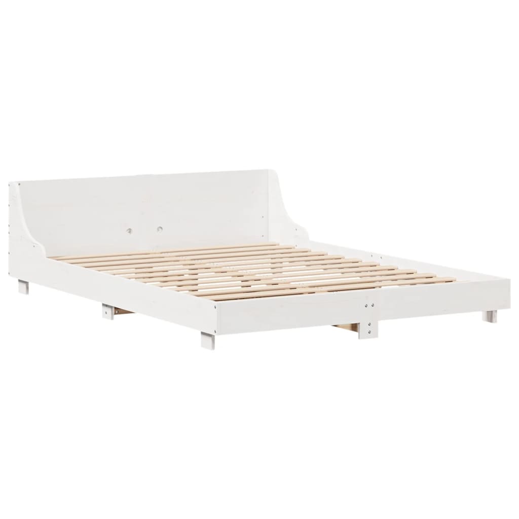 Bed Frame without Mattress White 120x190 cm Small Double Solid Wood Pine