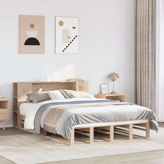 Bookcase Bed without Mattress 120x200 cm Solid Wood