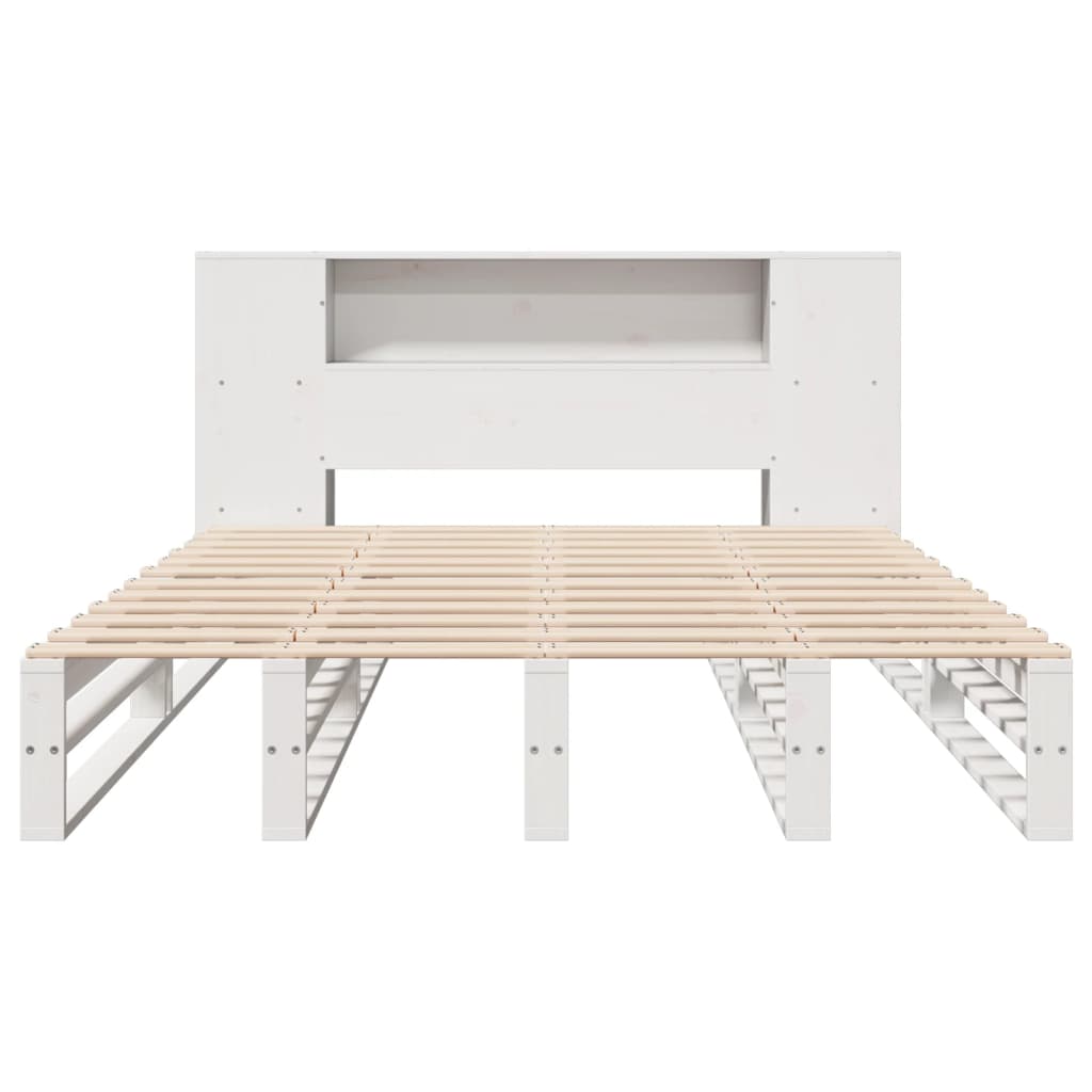 Bookcase Bed without Mattress White 120x200 cm Solid Wood