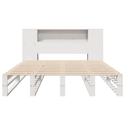 Bookcase Bed without Mattress White 120x200 cm Solid Wood