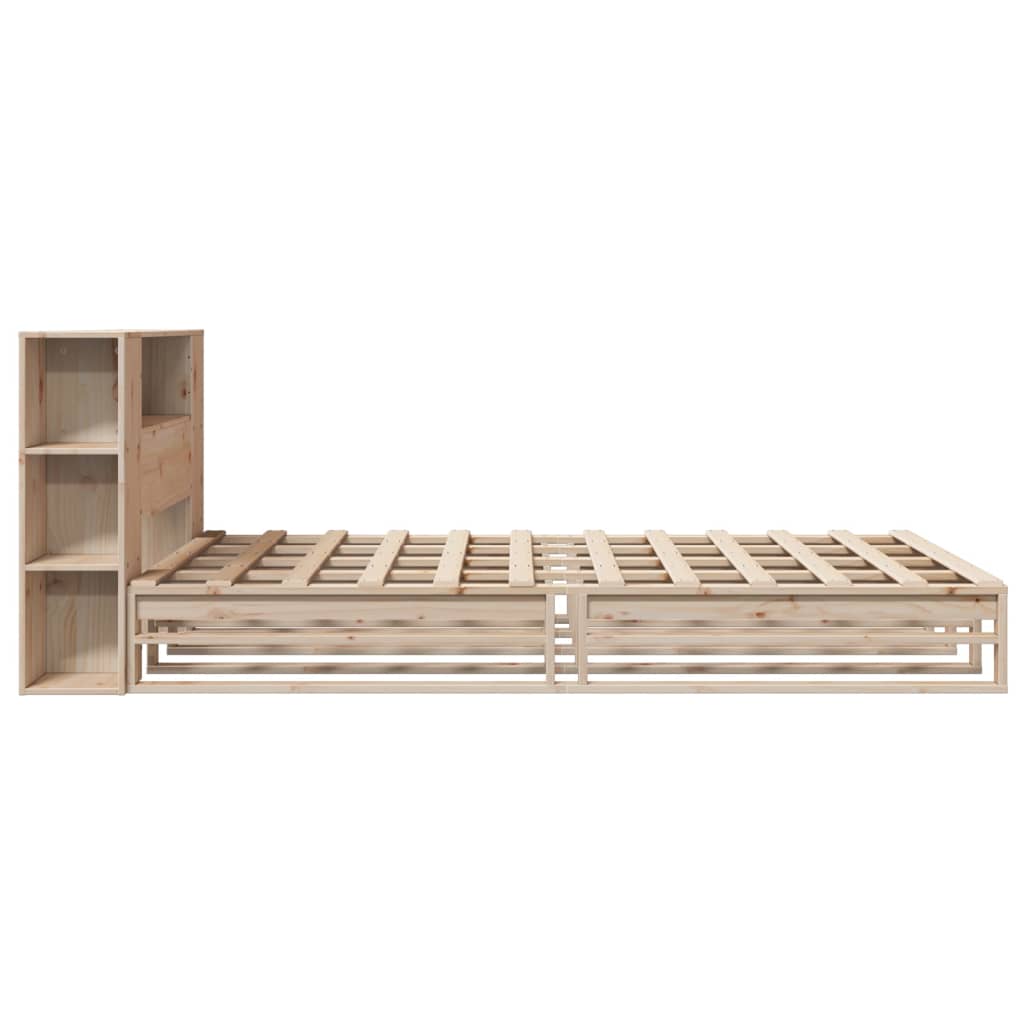 Bookcase Bed without Mattress 140x200 cm Solid Wood