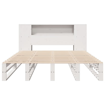 Bookcase Bed without Mattress White 140x200 cm Solid Wood