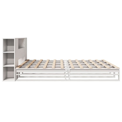 Bookcase Bed without Mattress White 180x200 cm Super King Solid Wood