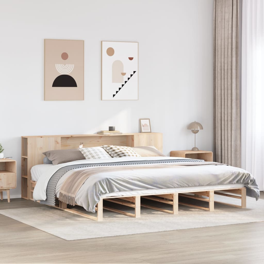 Bookcase Bed without Mattress 200x200 cm Solid Wood