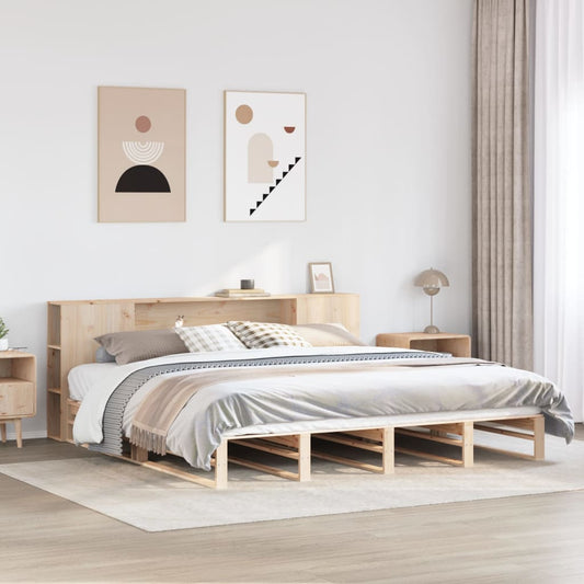 Bookcase Bed without Mattress 200x200 cm Solid Wood