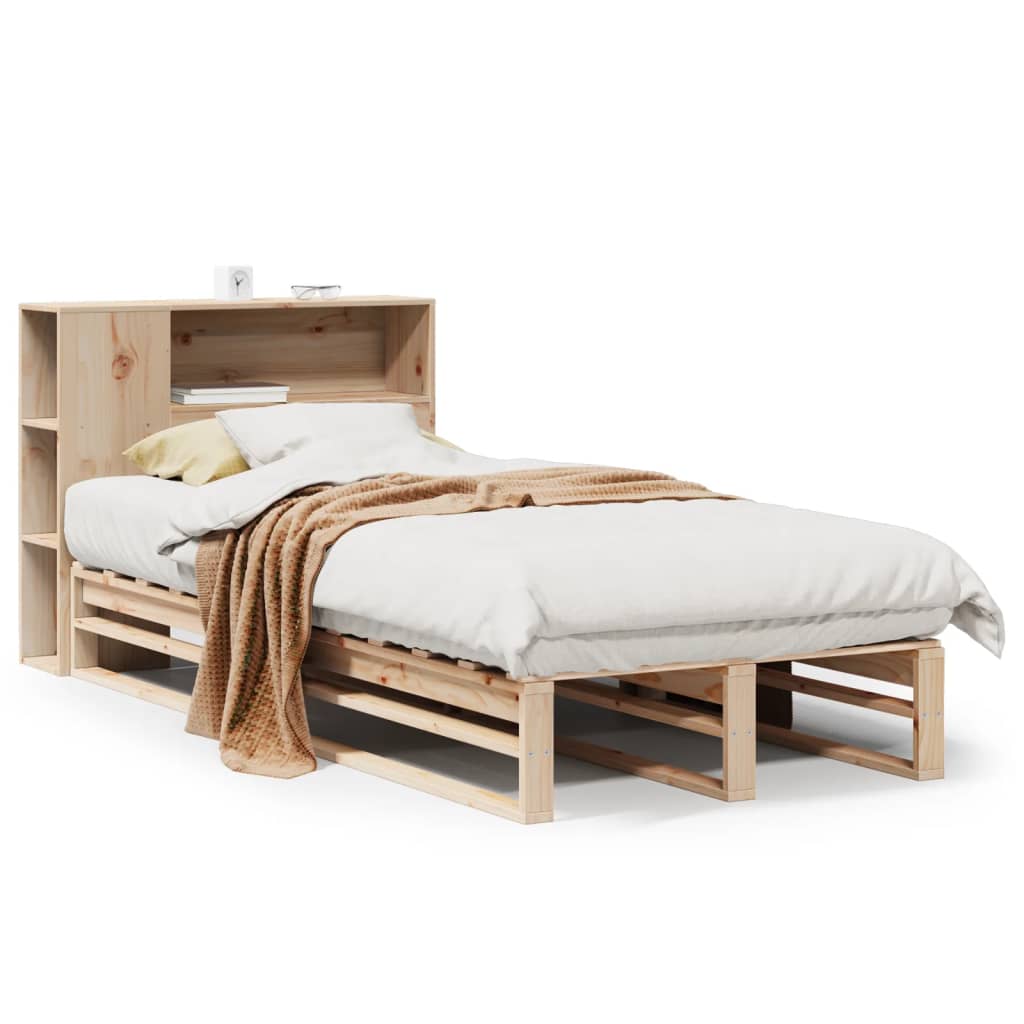 Bookcase Bed without Mattress 90x200 cm Solid Wood