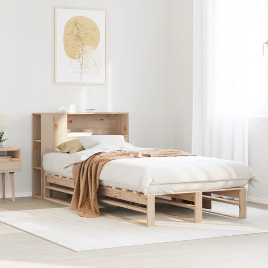 Bookcase Bed without Mattress 90x200 cm Solid Wood