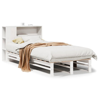 Bookcase Bed without Mattress White 90x200 cm Solid Wood