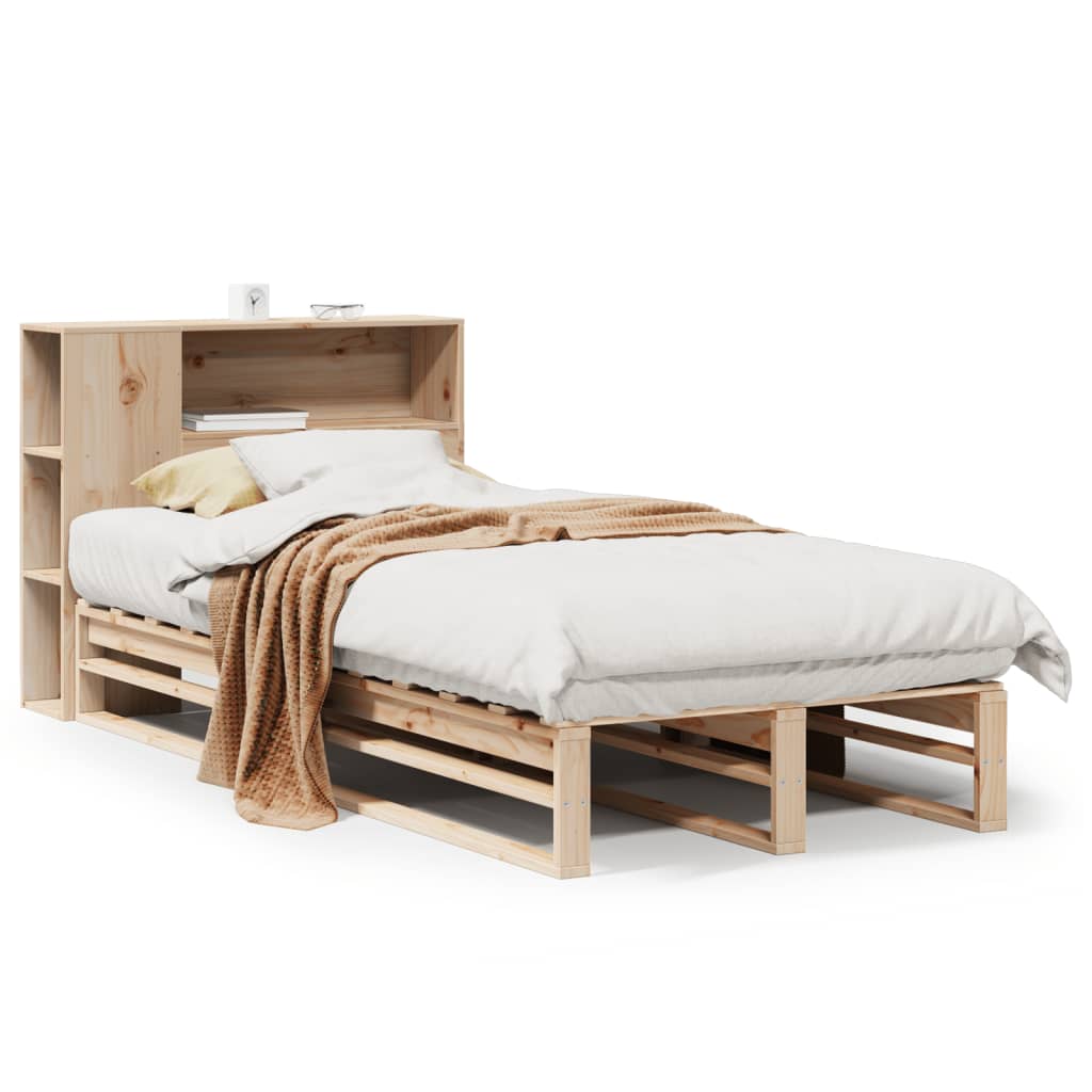 Bookcase Bed without Mattress 75x190 cm Small Single Solid Wood