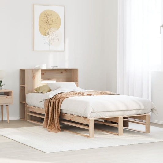 Bookcase Bed without Mattress 75x190 cm Small Single Solid Wood