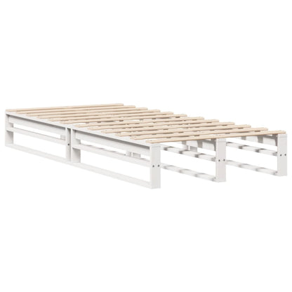 Bookcase Bed without Mattress White 90x190 cm Single Solid Wood