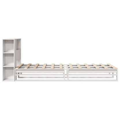 Bookcase Bed without Mattress White 90x190 cm Single Solid Wood