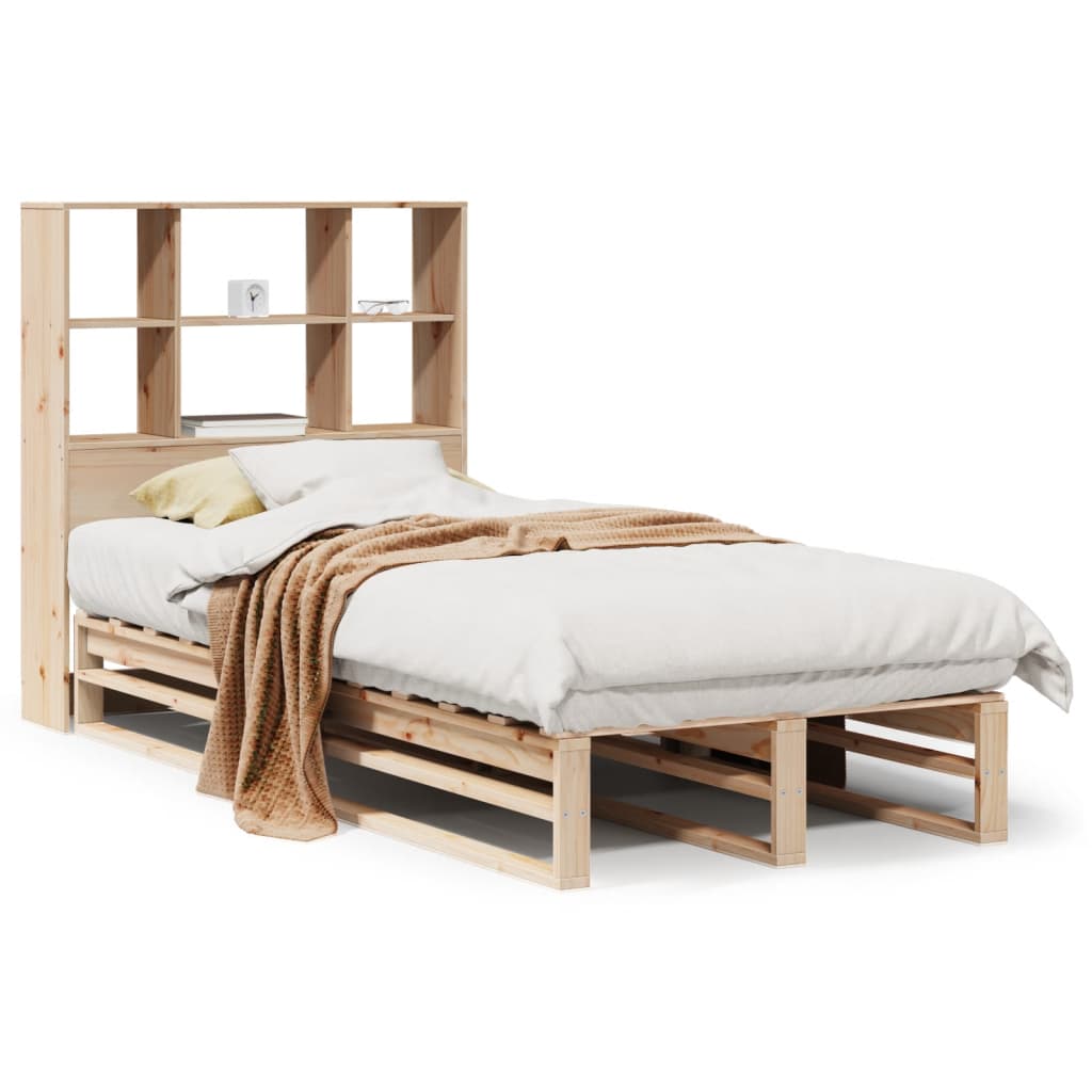 Bookcase Bed without Mattress 90x200 cm Solid Wood