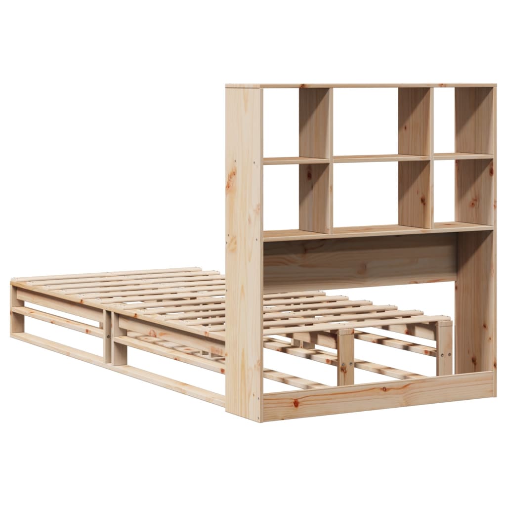 Bookcase Bed without Mattress 90x200 cm Solid Wood