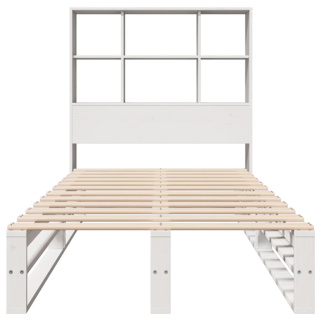 Bookcase Bed without Mattress White 90x200 cm Solid Wood