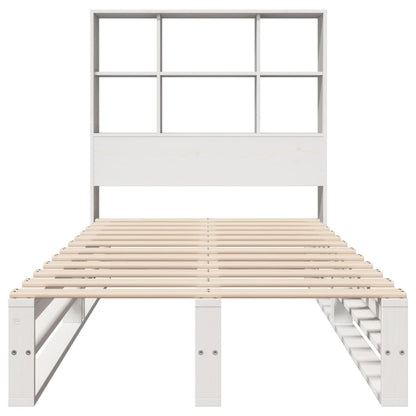 Bookcase Bed without Mattress White 90x200 cm Solid Wood